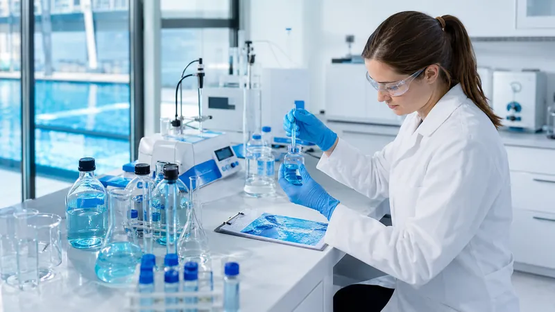 Analítica del agua de piscina en laboratorio acreditado con material técnico especializado